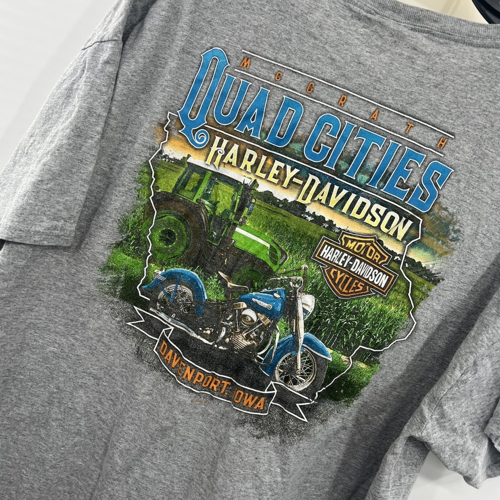 Harley Davidson Iowa T Shirt Mens XL Quad Cities Motorcycles Biker Tractor EUC